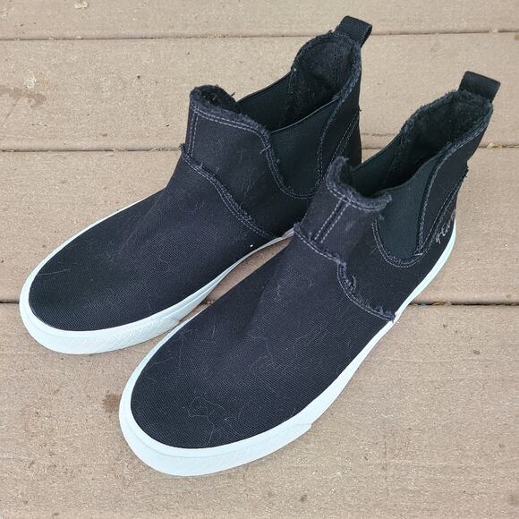 4 Earth by‎ Blowfish Malibu Black Canvas Ankle Pull On Sneakers Shoes Size 8 - Picture 1 of 8